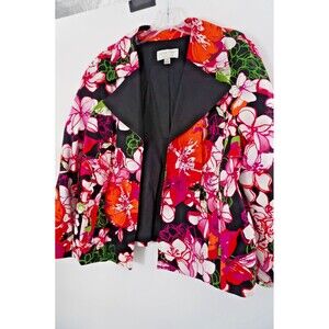 Vintage Victor Costa Women 1X Vibrant Retro Whimsigoth GrandmacoreFloral Blazer